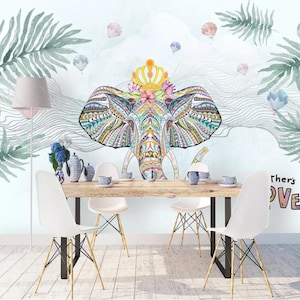 3D Elephant A2756 Fonds peint amovible Auto-adhésif Fonds d'écran Extra Large Peel - Stick Wallpaper Wallpaper Mural AJ WALLPAPER Wallpaper AJ WALLPAPER
