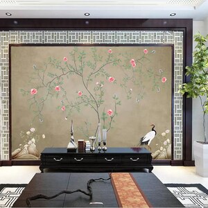 3D chinesische Blume MMM314 abnehmbare Tapete selbstklebende Tapete Extra große Peel & Stick Wallpaper Wallpaper Wandbild AJ WALLPAPERS