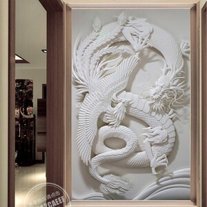 3D Dragon E261 Fonds peint amovible Self Adhesive Wallpaper Extra Large Peel - Stick Wallpaper Wallpaper Mural AJ WALLPAPER Wallpaper AJ WALLPAPER