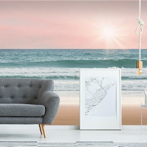3D Gentle Sea Beach R4047 abnehmbare Tapete selbstklebend Tapete extra groß Peel & Stick Tapete Tapete Wandbild AJ WALLPAPERS