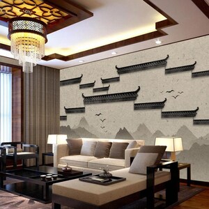 3D chinesischen Stil Gate N266 abnehmbare Tapete selbstklebende Tapete Extra große Peel & Stick Wallpaper Wallpaper Wandbild AJ WALLPAPERS