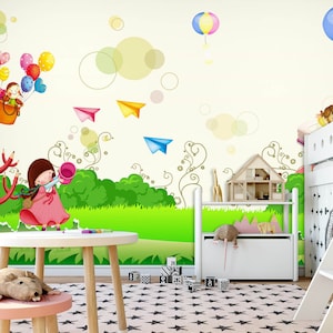 3D Papier Vliegtuig R1483 Verwijderbaar Behang Zelfklevend Behang Extra Grote Peel &Stick Wallpaper Wallpaper Mural AJ WALLPAPERS