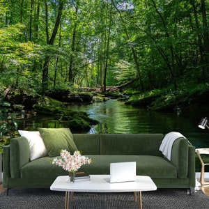 3D Sommer Wald L2238 Abnehmbare Tapete selbstklebende Tapete Extra große Peel & Stick Wallpaper Tapete Wandbild AJ HINTERGRUNDBILDER
