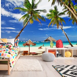3D Meer Strand Urlaub R1045 abnehmbare Tapete selbstklebende Tapete extra groß Peel & Stick Tapete Tapete Wandbild AJ WALLPAPERS