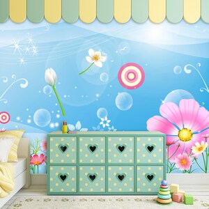 3D Lente Tender Bloemen R11528 Verwijderbaar Behang Zelfklevend Behang Extra Grote Peel &Stick Wallpaper Wallpaper Mural AJ WALLPAPERS