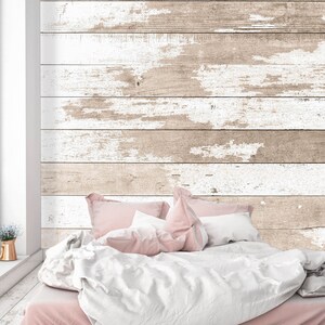 3D Simple White Planks R4230 Removable Wallpaper Self Adhesive Wallpaper Extra Large Peel & Stick Wallpaper Wallpaper Mural AJ WALLPAPERS