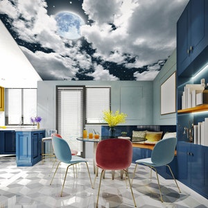 3D Moon Dream CA2289 Deckentapete abnehmbare selbstklebende Tapete große Schale & Klebetapete Tapete Wandbild AJ WALLPAPERS