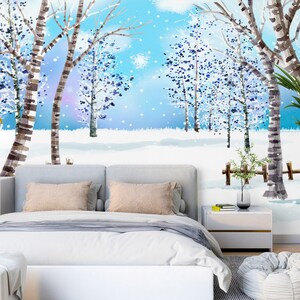Escena de nieve 3D L1563 Papel tapiz removible Papel tapiz autoadhesivo Papel tapiz extra grande Peel & Stick Papel tapiz Mural AJ WALLPAPERS