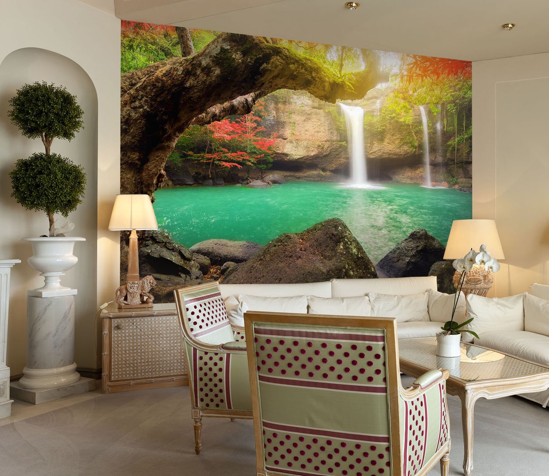 3D Forest Green Lake Water L273 Removable Wallpaper Self Adhesive ...