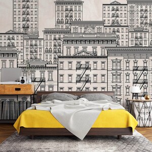 3D Arquitectura dibujada a mano L497 Papel pintado removible Papel pintado autoadhesivo Papel pintado extra grande Peel & Stick Papel pintado Mural AJ WALLPAPERS