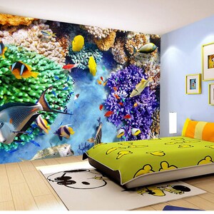3D Corales de colores brillantes L1604 Papel tapiz extraíble Papel pintado autoadhesivo Papel tapiz Extra grande Peel & Stick Papel tapiz Mural AJ WALLPAPERS