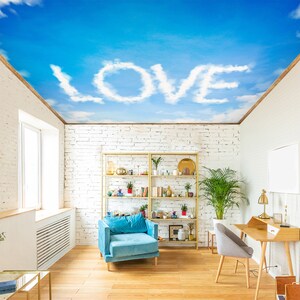 3d carta de amor nuvens ca2782 papel de parede teto removível auto adesivo grande casca & vara papel de parede mural aj papéis de parede