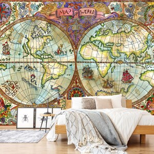 Mapa 3D Luz Verde Linhas L974 Papel de Parede Removível Papel de Parede Autoadesivo Extra Grande Peel & Stick Papel de Parede Mural AJ PAPÉIS DE PAREDE