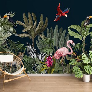 3D Dschungel Tiere L2521 Abnehmbare Tapete selbstklebende Tapete Extra große Peel & Stick Wallpaper Wallpaper Wandbild AJ HINTERGRUNDBILDER
