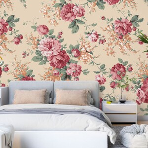 3D Flores de peonía rosa L1747 Papel pintado removible Papel pintado autoadhesivo Papel pintado extra grande Peel & Stick Papel pintado Mural AJ WALLPAPERS