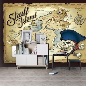 3D Skeleton Island L704 Carta da parati rimovibile Carta da parati autoadesiva Extra Large Peel & Stick Wallpaper Wallpaper Mural AJ WALLPAPERS