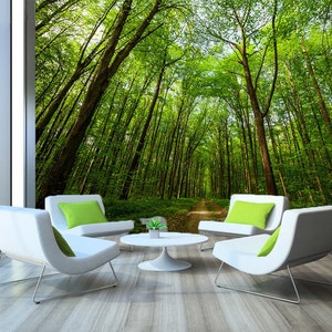 3D Sommer Grün Wald R5158 abnehmbare Tapete selbstklebend Tapete extra groß Peel & Stick Tapete Tapete Wandbild AJ WALLPAPERS