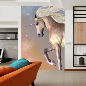 3D Animal Quiet Unicorn R4808 Verwijderbaar Behang Zelfklevend Behang Extra Grote Peel &Stick Wallpaper Wallpaper Mural AJ WALLPAPERS