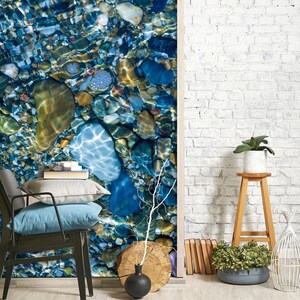 3D Stones In The Water L1482 Papel pintado extraíble Papel pintado autoadhesivo Extra grande Peel & Stick Papel tapiz Papel tapiz Mural AJ WALLPAPERS