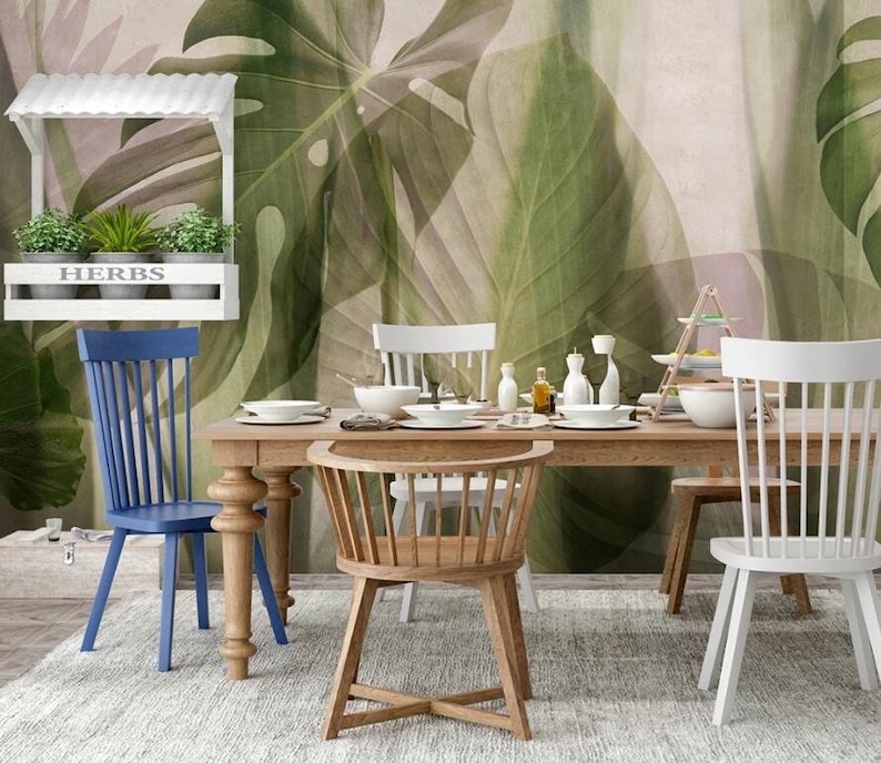 3D Leaves A2065 Removable Wallpaper Self Adhesive Wallpaper Extra Large Peel /& Stick Wallpaper Wallpaper Mural AJ WALLPAPERS