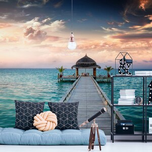 3D Meerblick Quiet Time R6754 abnehmbare Tapete selbstklebend Tapete extra groß Peel & Stick Tapete Tapete Wandbild AJ WALLPAPERS