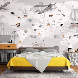 3d branco mapa do mundo l2532 papel de parede removível auto adesivo extra grande casca & vara papel de parede mural aj papéis de parede