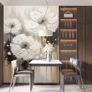3d flor branca pintura l2505 papel de parede removível auto adesivo extra grande casca & vara papel de parede mural aj papéis de parede
