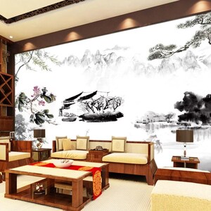 3D chinesischen Stil Malerei N258 abnehmbare Tapete selbstklebende Tapete Extra große Peel & Stick Wallpaper Wallpaper Wandbild AJ WALLPAPERS