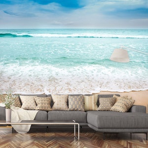 3D Strand Urlaub R6569 abnehmbare Tapete selbstklebend Tapete extra groß Peel & Stick Tapete Tapete Wandbild AJ WALLPAPERS