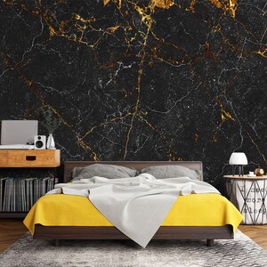 3D Artistic Black Marble L1361 Papel pintado removible Papel pintado autoadhesivo Extra grande Peel & Stick Wallpaper Mural AJ WALLPAPERS