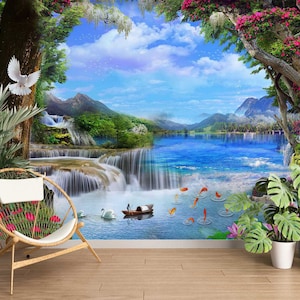 3D Tier Schwan Taube L3091 Entfernbare Tapete Selbstklebende Tapete Extra Großes Wandbild zum Abziehen und Aufkleben AJ WALLPAPERS