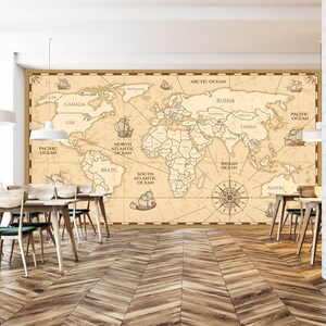 Mapa 3D Rota de Navegação L1033 Papel de Parede Removível Papel de Parede Autoadesivo Extra Grande Peel & Stick Papel de Parede Mural AJ PAPÉIS DE PAREDE