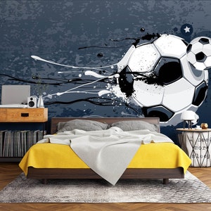 3D Football Art L2810 Entfernbare Tapete Selbstklebende Tapete Extra Großes Peel & Stick-Tapete Wandbild AJ WALLPAPERS