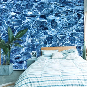 3D Fantasy Blue Water L1809 Papel tapiz extraíble Papel tapiz autoadhesivo Extra grande Peel & Stick Wallpaper Wallpaper Mural AJ WALLPAPERS