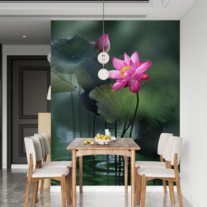 3D Elegante Rosa Lotus L1453 Papel de Parede Removível Papel de Parede Autoadesivo Extra Grande Peel & Stick Papel de Parede Mural AJ PAPÉIS DE PAREDE