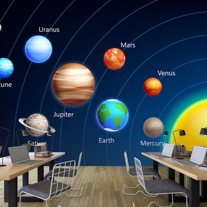 3D Fun Solar System L412 Papier peint amovible Papier peint auto-adhésif Extra Large Peel & Stick Papier peint Papier peint Mural AJ WALLPAPERS