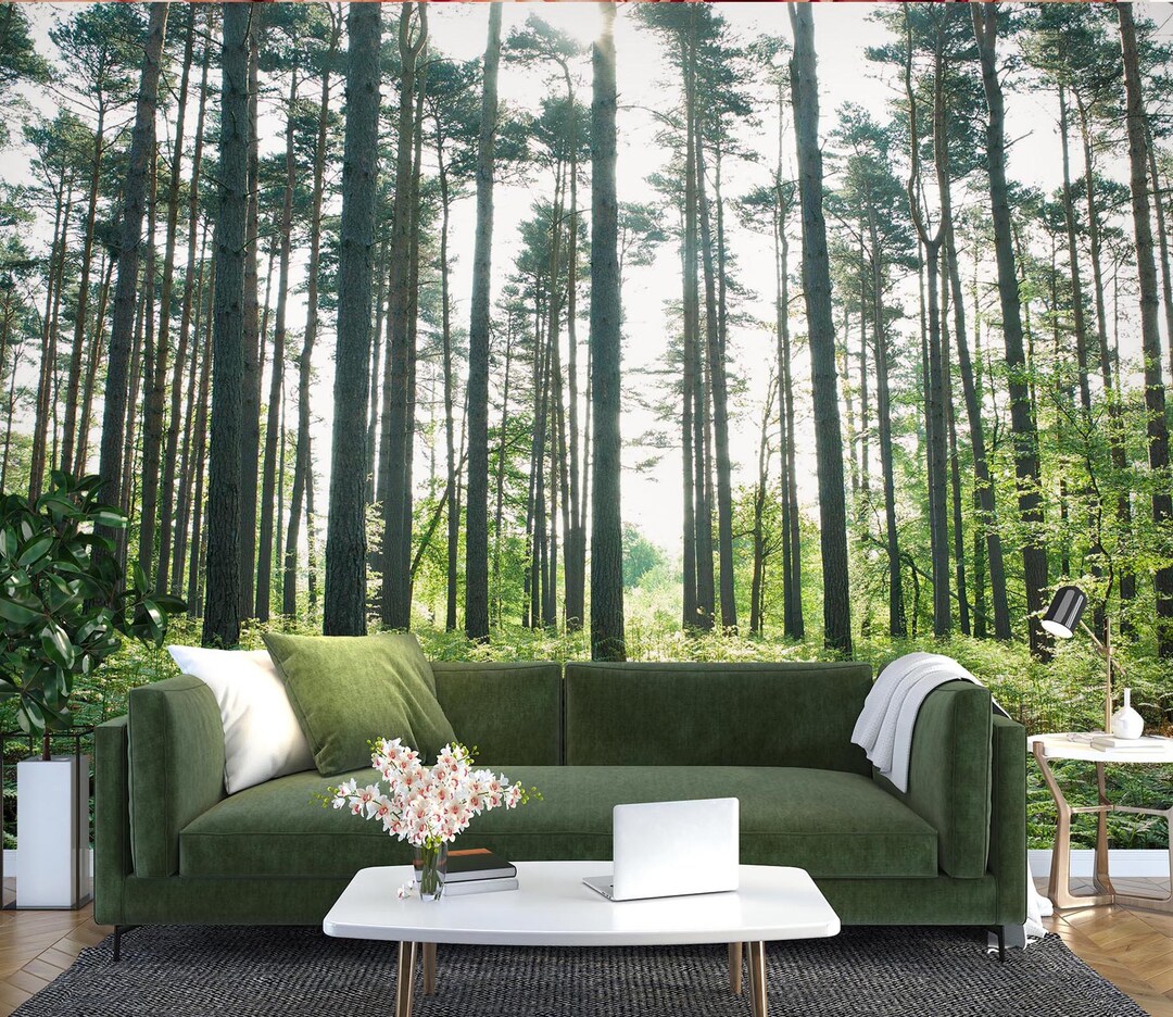 Papier Peint Adhésif 3D Forêt Et Chevaux – N394 – Décor Mural Assaf Frank Fay