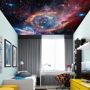 3D Universe And Wish CA2887 Ceiling Wallpaper Removable Self Adhesive Wallpaper Large Peel & Stick Wallpaper Wallpaper Mural AJ WALLPAPERS