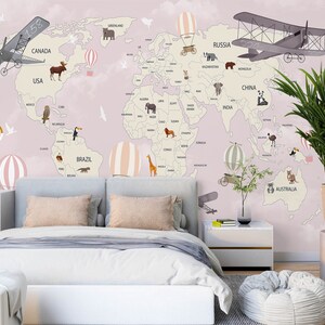 3d bonito mapa do mundo l2531 papel de parede removível auto adesivo extra grande casca & vara papel de parede mural aj papéis de parede