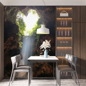 3D Höhle Sonnenschein L1437 Ablösbare Tapete selbstklebende Tapete Extra große Peel & Stick Wallpaper Tapete Wandbild AJ HINTERGRUNDBILDER