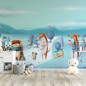 3D Cartoon E349 abnehmbare Tapete selbstklebende Tapete Extra große Peel & Stick Wallpaper Wallpaper Wandbild AJ WALLPAPERS
