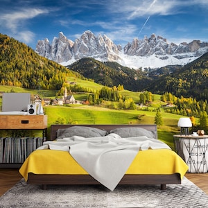 3D Green Mountain Forest L1705 Wallpaper Abnehmbare Tapete selbstklebende Tapete Extra große Peel & Stick Wallpaper Tapete Wandbild AJ HINTERGRUNDBILDER