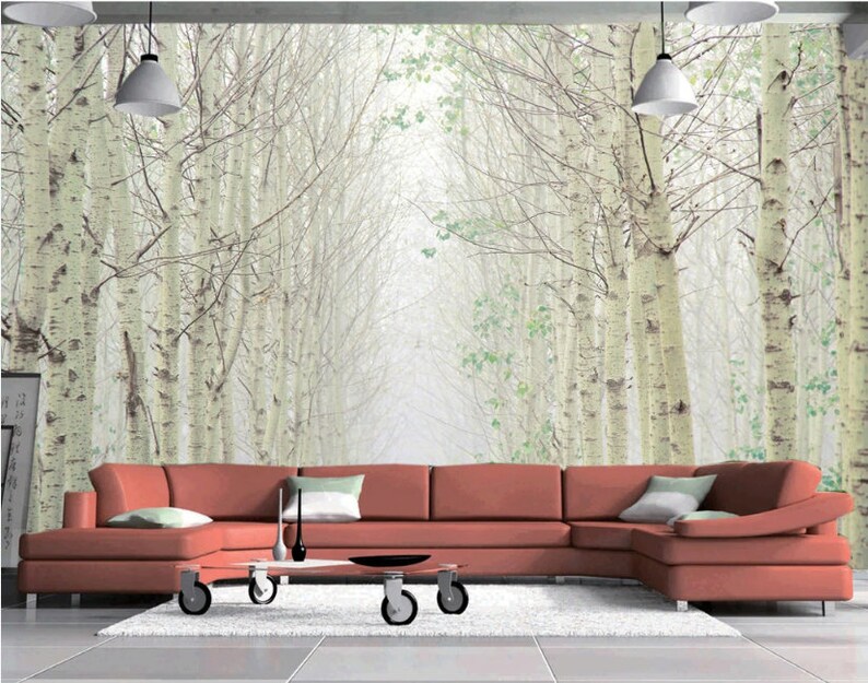3D White Forest N08 Removable Wallpaper Self Adhesive Wallpaper Extra ...