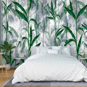 Pintura de hojas verdes 3D L2961 Papel pintado removible Papel pintado autoadhesivo Papel pintado extra grande Peel & Stick Papel pintado Mural AJ WALLPAPERS