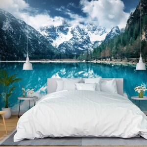 3D Calm Blue Lake L1597 Ablösbare Tapete selbstklebende Tapete Extra große Peel & Stick Wallpaper Wallpaper Wandbild AJ HINTERGRUNDBILDER
