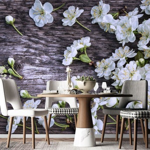 3D White Flower Wish R6353 Fondo de pantalla extraíble Fondo de pantalla autoadhesivo Papel tapiz extra grande Peel & Stick Wallpaper Mural AJ WALLPAPERS