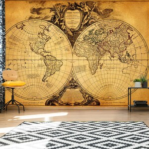 3D Mapa Antigo L940 Papel de Parede Removível Papel de Parede Autoadesivo Extra Grande Peel & Stick Papel de Parede Mural AJ PAPÉIS DE PAREDE