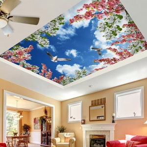 3D Lively Spring CA894 Papier peint de plafond amovible Papier peint auto-adhésif Grand peel & stick Papier peint Papier peint Mural AJ WALLPAPERS