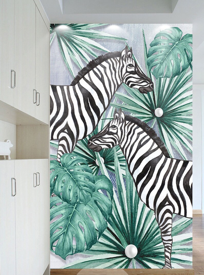 3D Zebra E160 Removable Wallpaper Self Adhesive Wallpaper Etsy