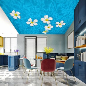 3D Flores en agua CA1163 Papel tapiz de techo Papel tapiz autoadhesivo extraíble Papel tapiz grande pelado y pegado Papel tapiz Mural AJ FONDOS DE PANTALLA